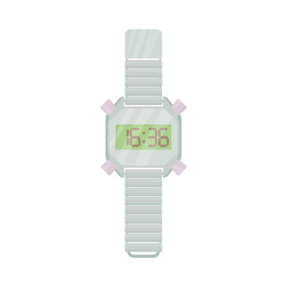 icono de reloj digital de muñeca, estilo de dibujos animados vector