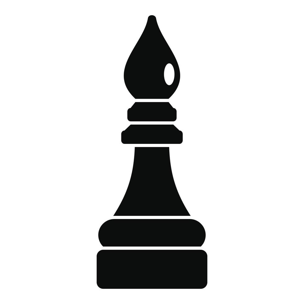 Black bishop piece icon, simple style vector