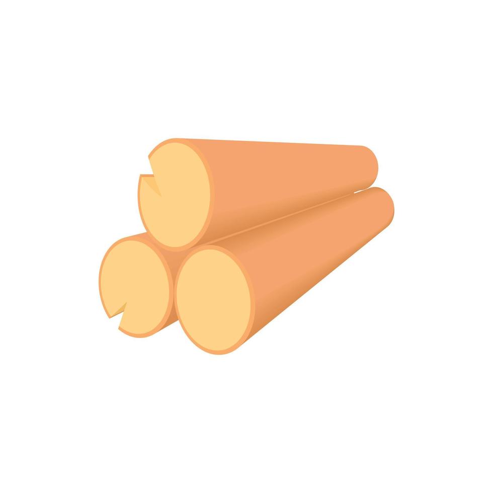 Wooden logs icon in cartoon style vector