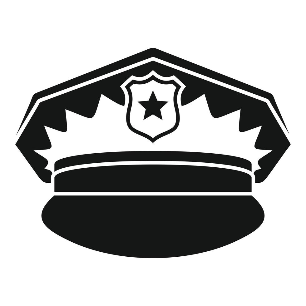 Police cap icon, simple style vector
