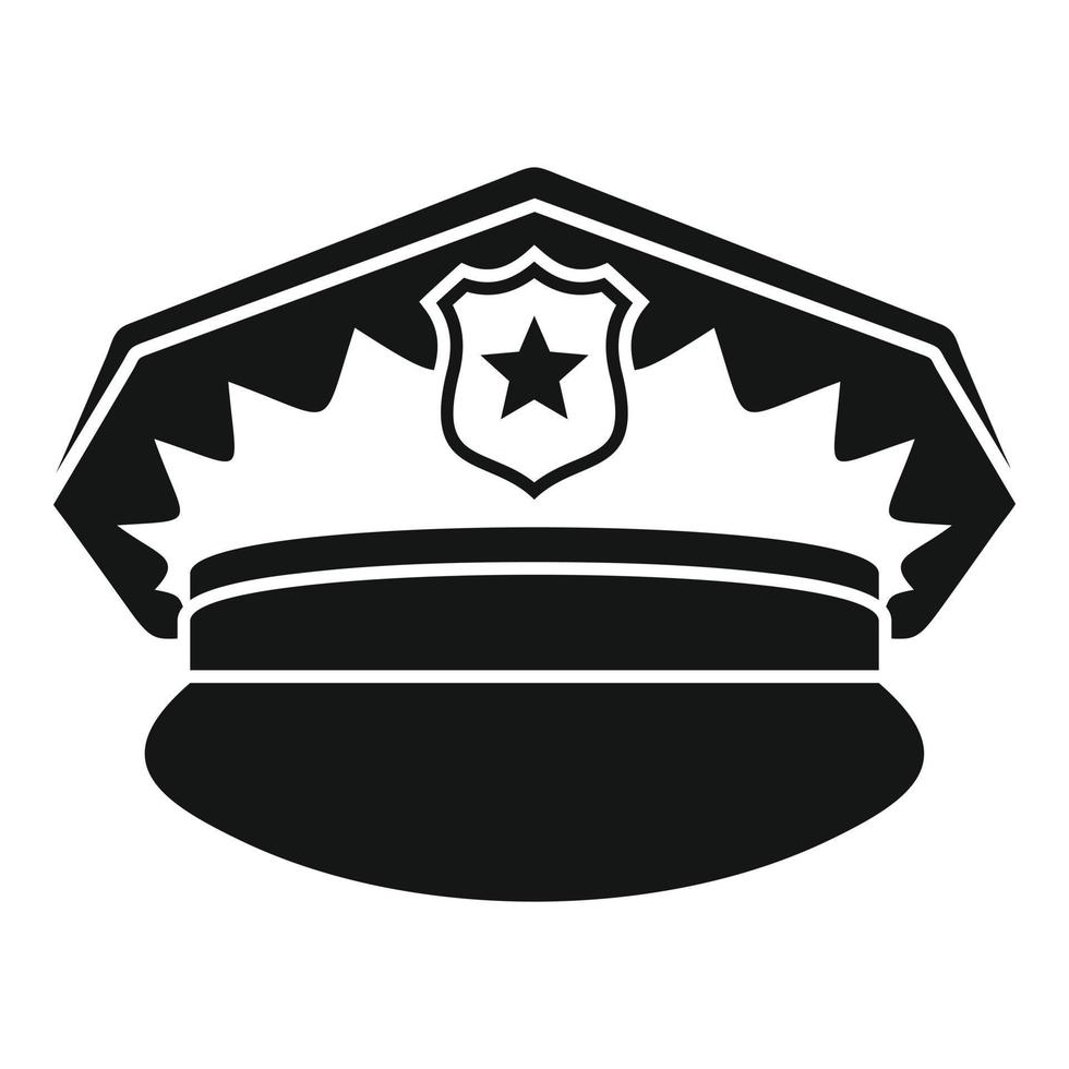 icono de gorra de policía, estilo simple vector