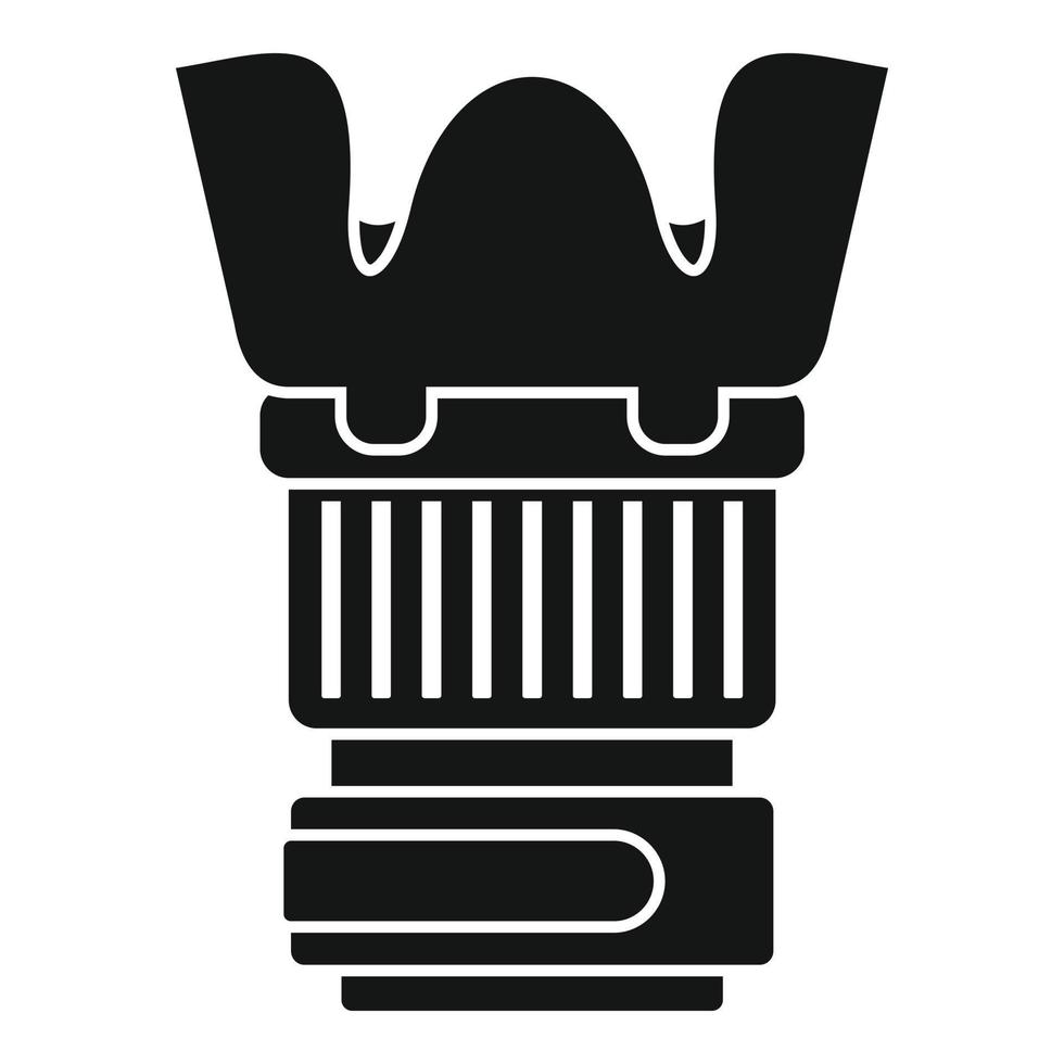 Plastic protect camera lens icon, simple style vector