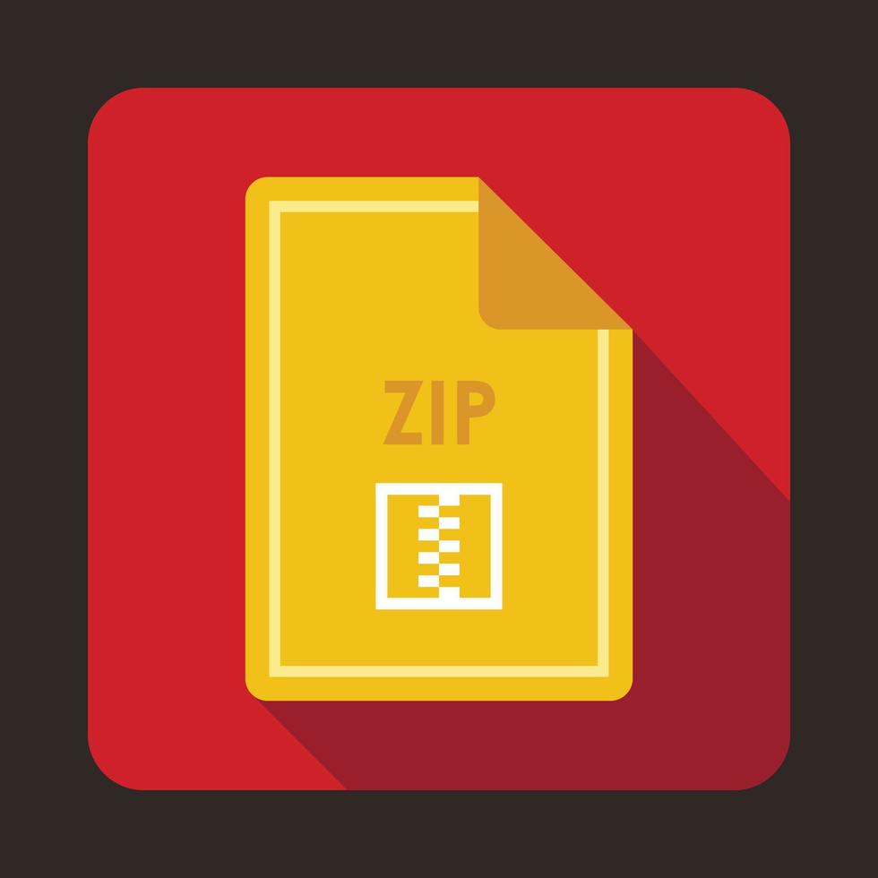 icono de archivo zip, estilo plano vector