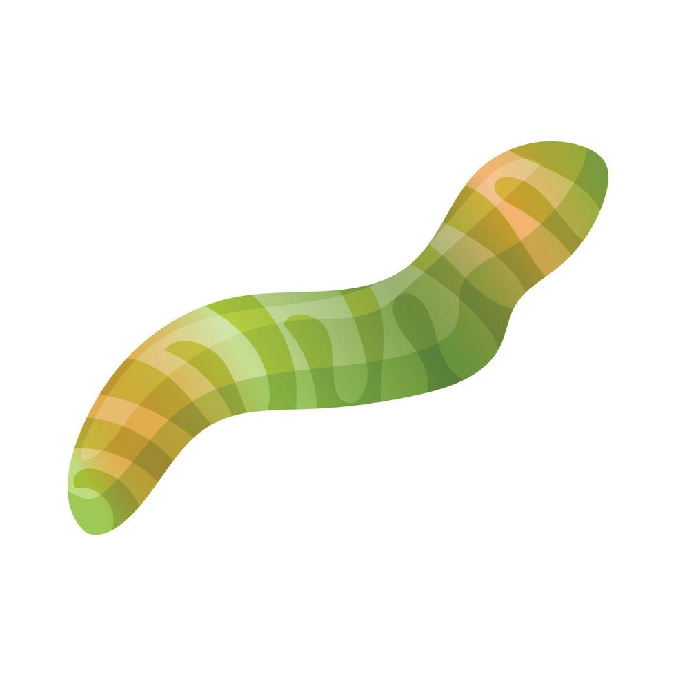 Jelly worm icon, cartoon style vector