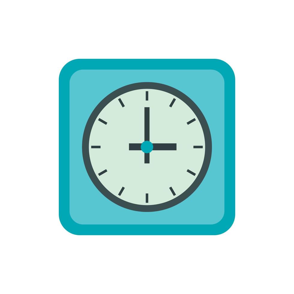 Blue table clock icon, flat style vector