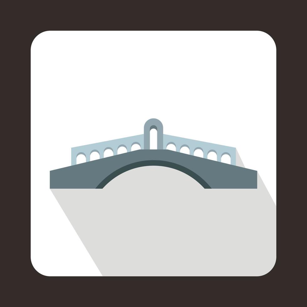 icono de puente redondo, estilo plano vector