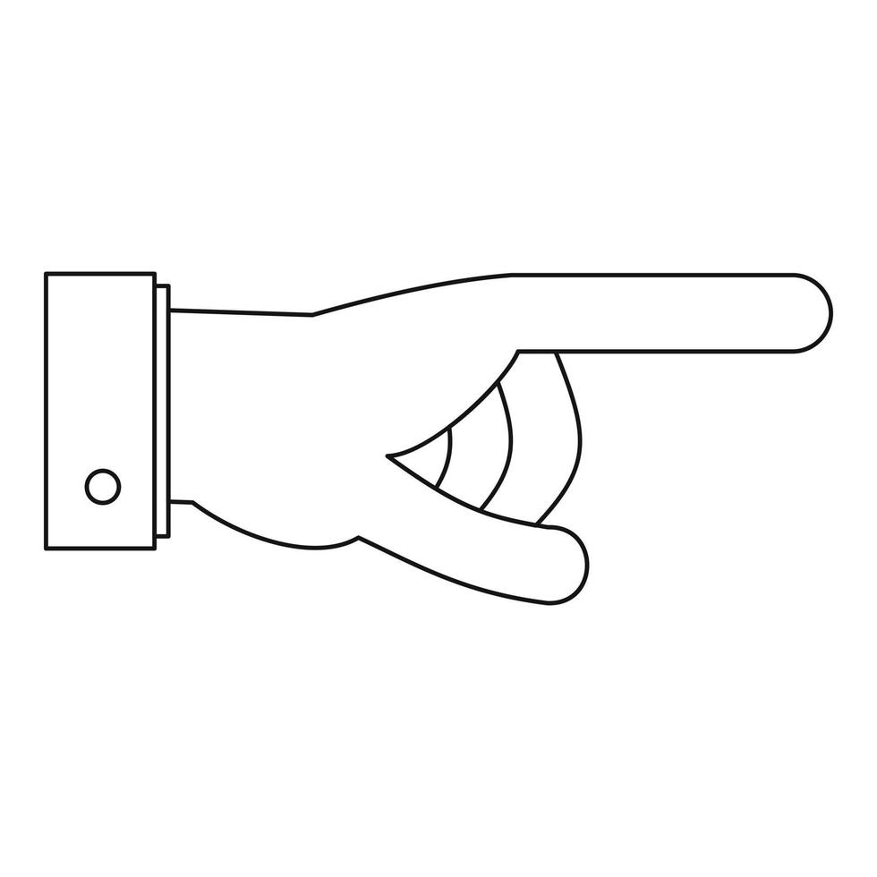 Forefinger icon, outline style. vector