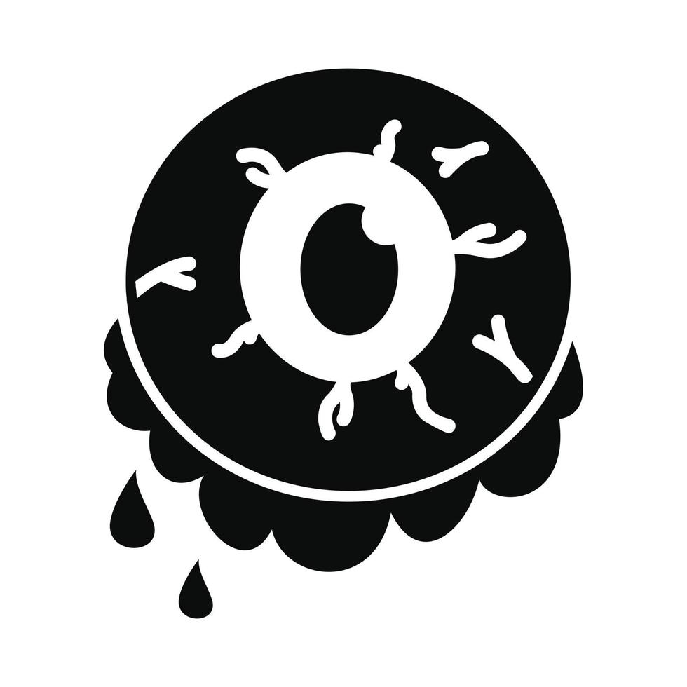 icono de ojo de zombie de halloween, estilo simple vector