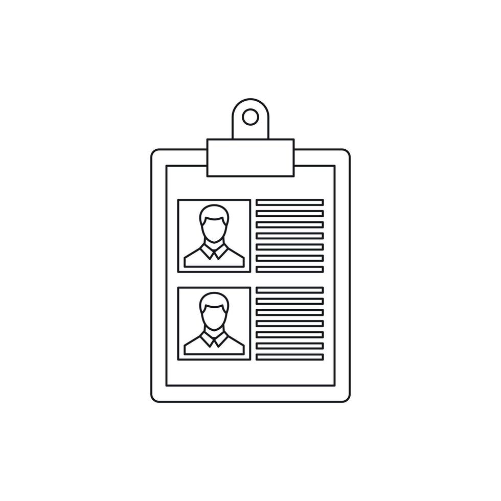 Resume of two candidates icon, outline style vector