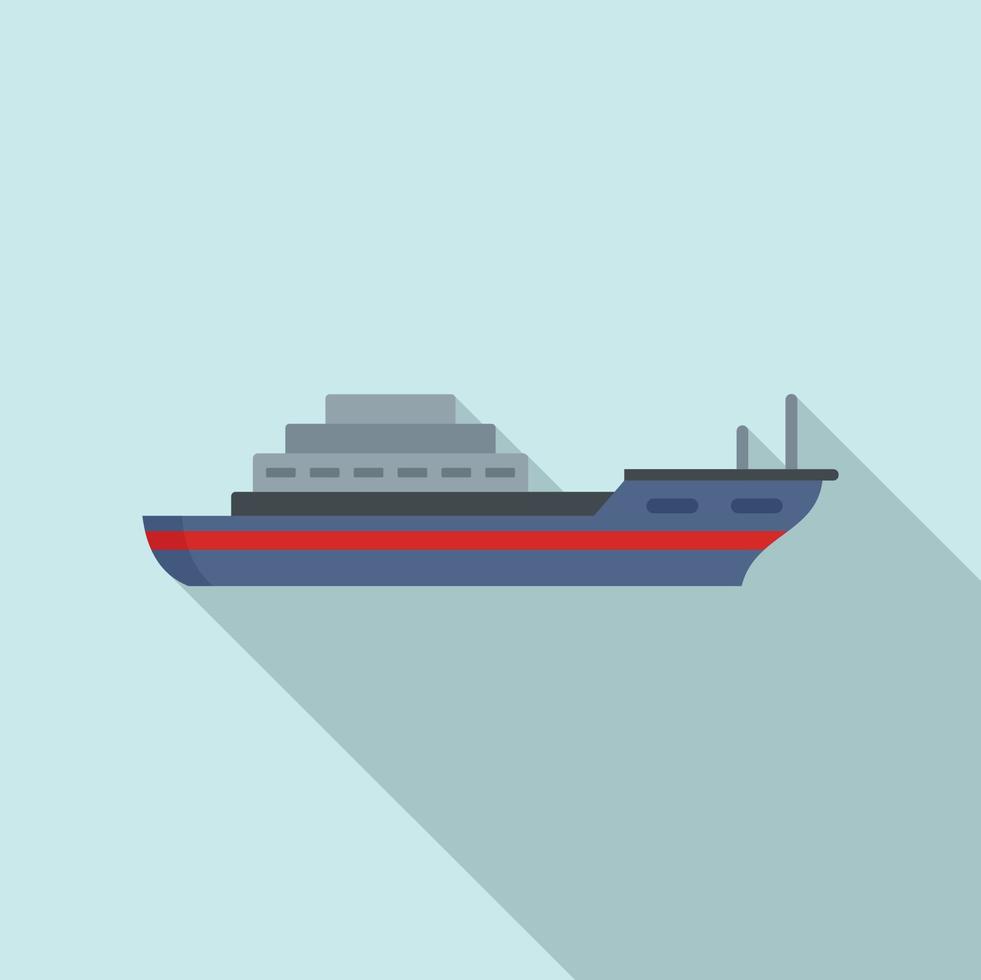 icono de buque de carga, estilo plano vector