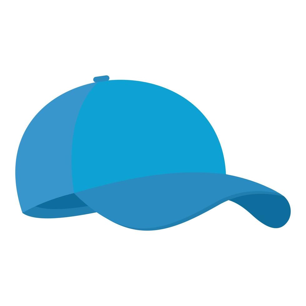 icono de gorra de béisbol azul, estilo plano. vector