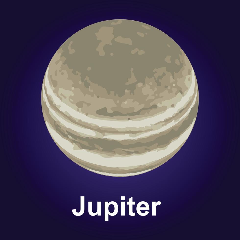 Jupiter planet icon, isometric style vector