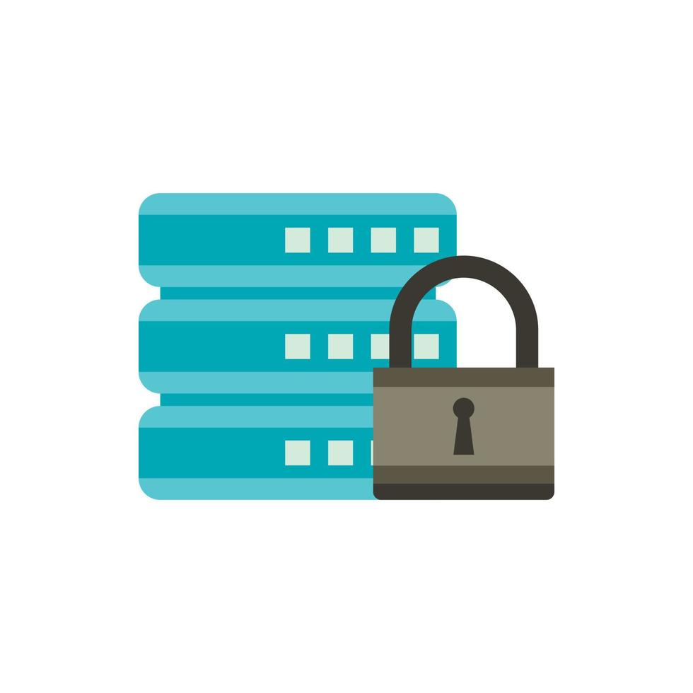 Data retention protection icon, flat style vector
