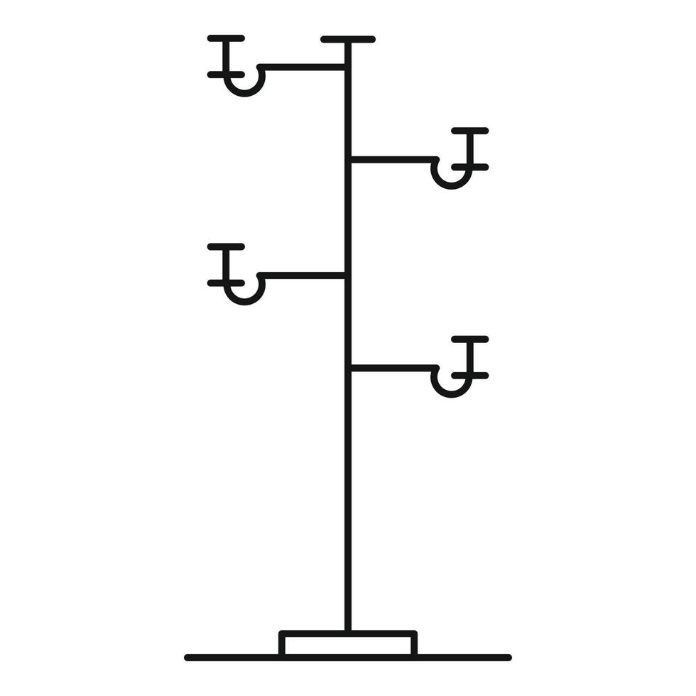 icono de poste de madera, estilo de esquema vector