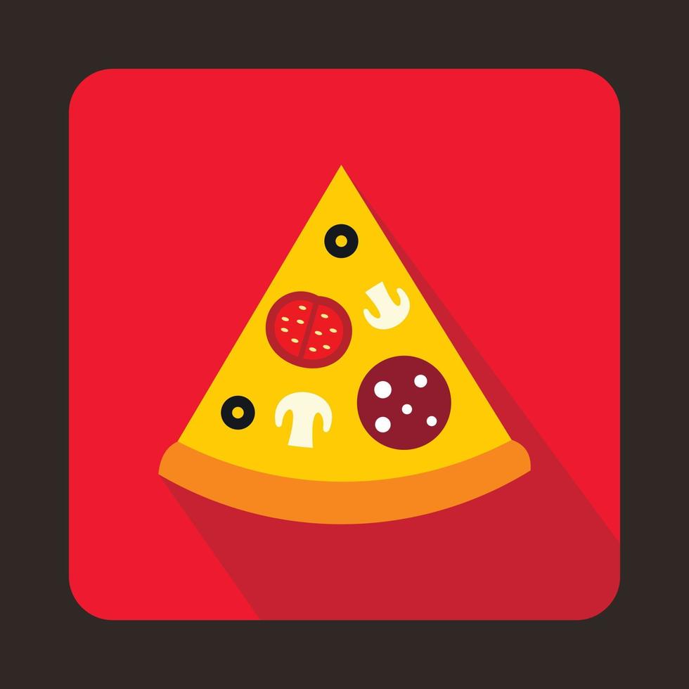 Slice of pizza of piicon in flat style vector