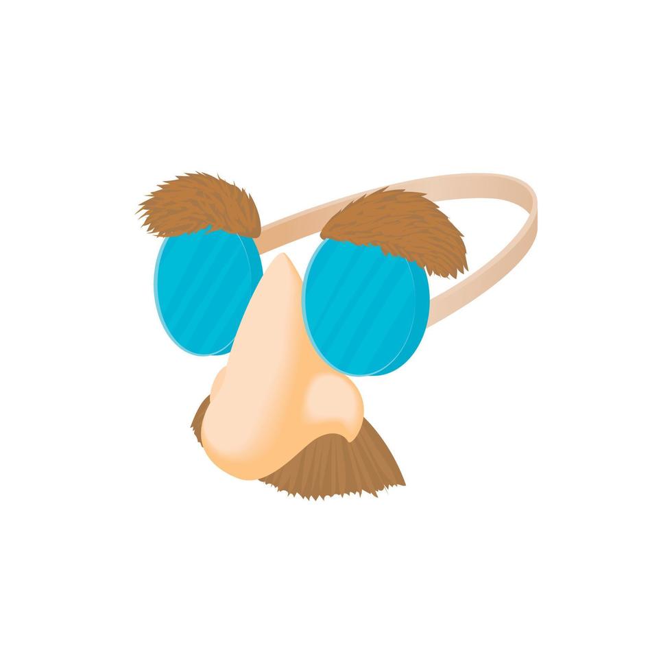 Comedy fake nose mustache, eyebrows, glasses icon vector