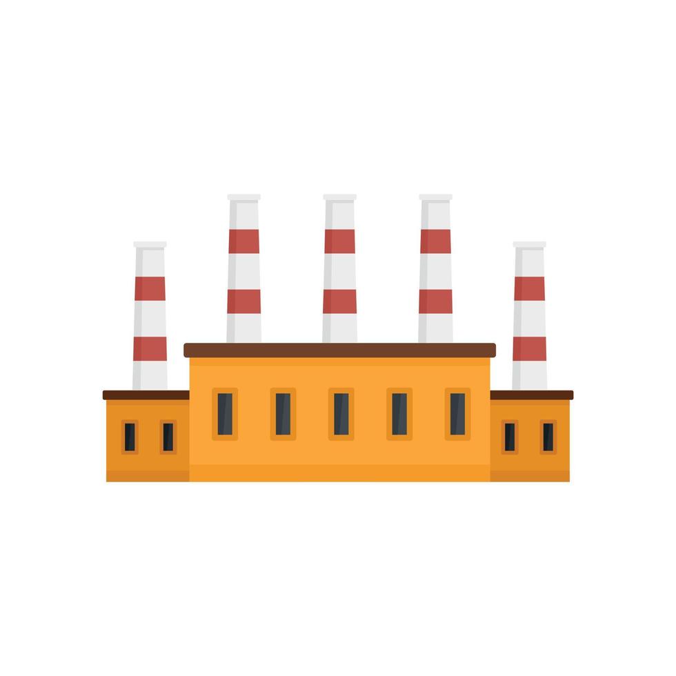 Refinery oil factory icon, flat style vector