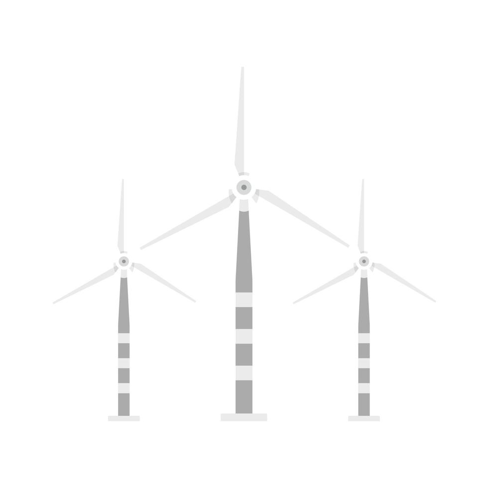 Wind turbine icon, flat style vector