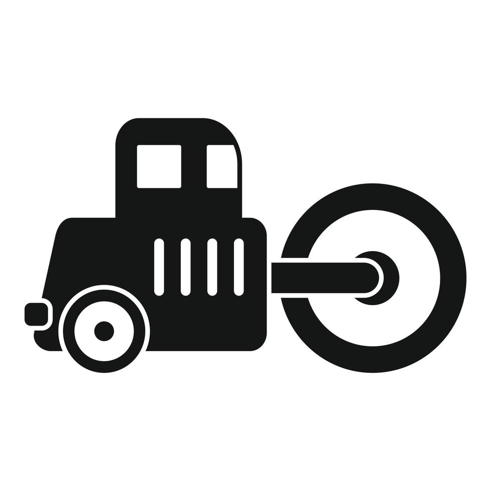 Road roller icon, simple style vector