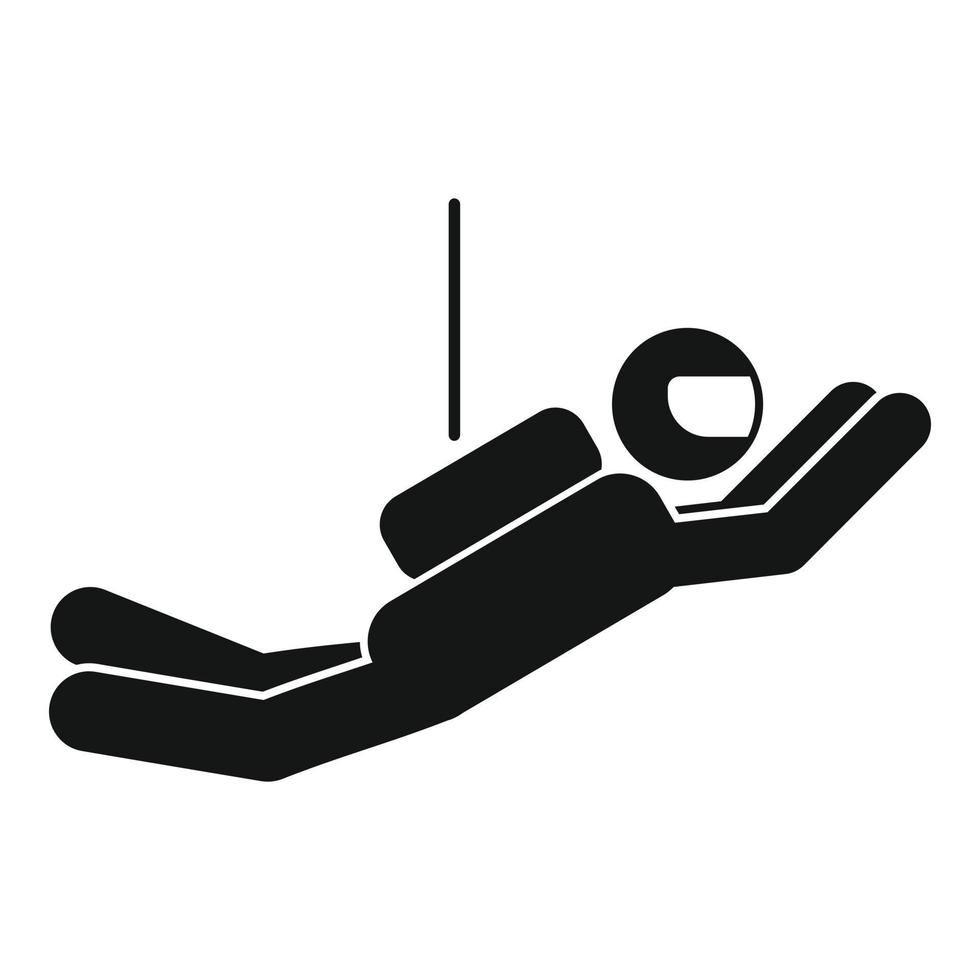 Flying skydiver icon, simple style vector