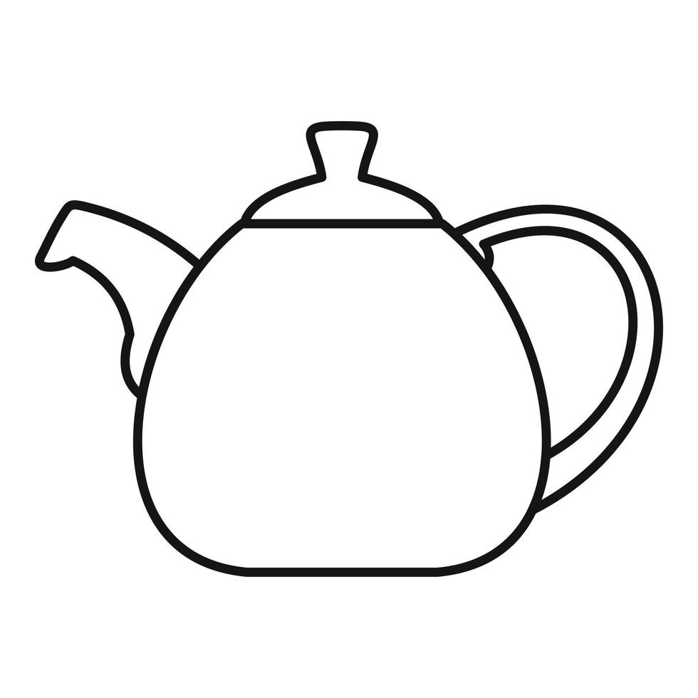 Pot bellied kettle icon, outline style vector