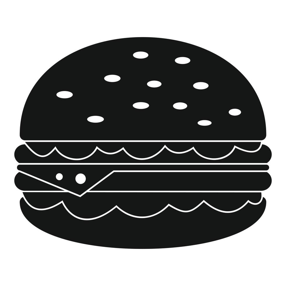 Unhealthy burger icon, simple style vector