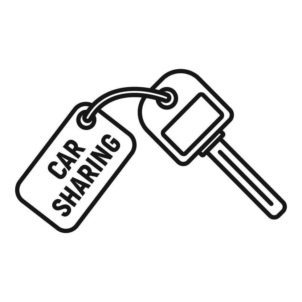 Car sharing key icon, outline style vector