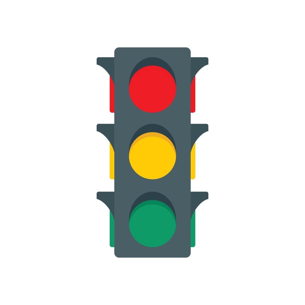 Classic traffic lights icon, flat style vector