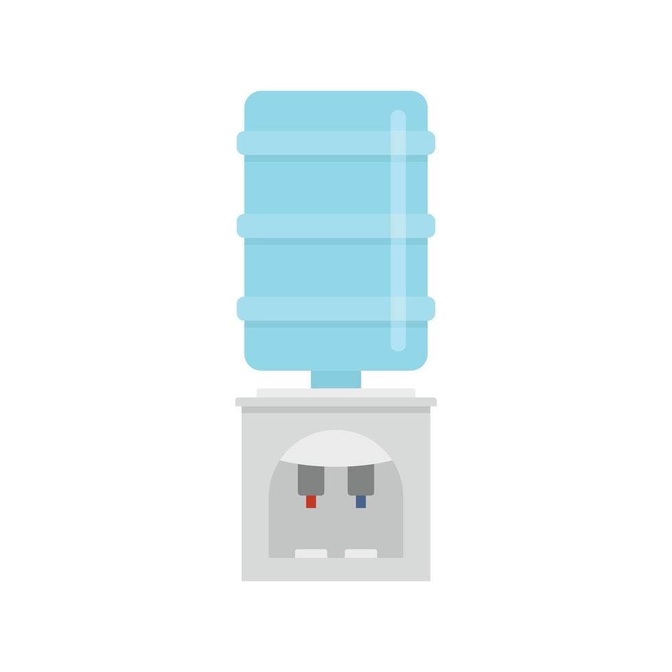 Plastic water cooler icon, flat style vector