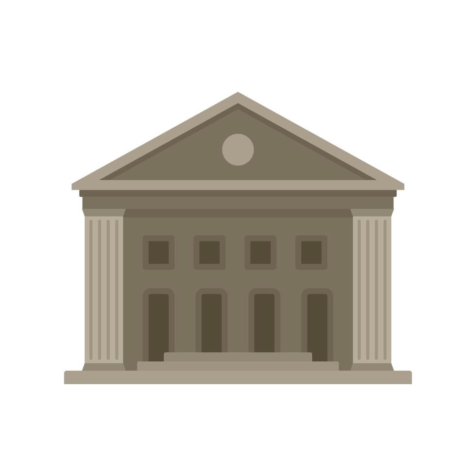 Old courthouse icon, flat style vector