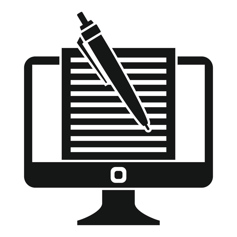Computer editor icon, simple style vector