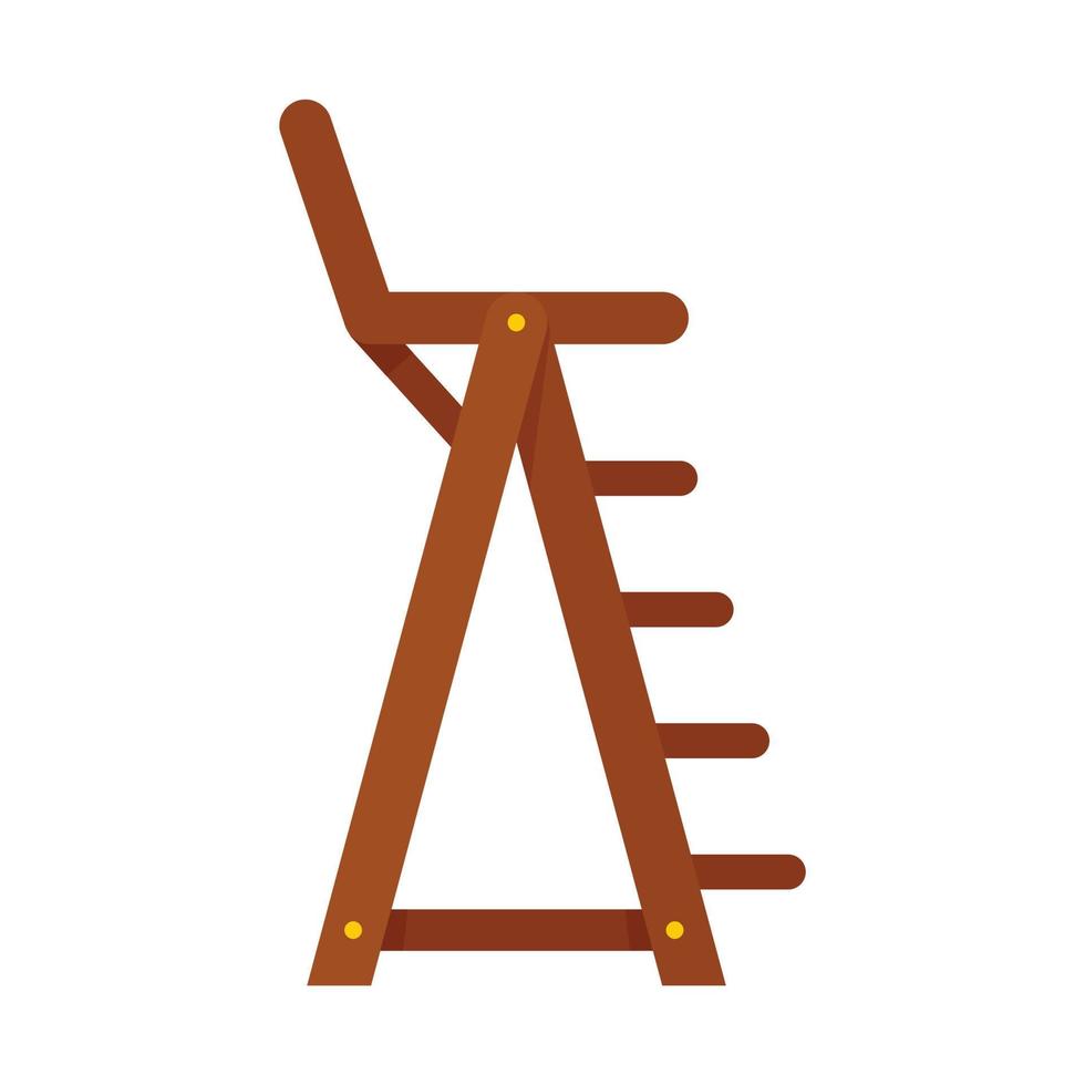 Lifeguard beach chair icon, flat style vector