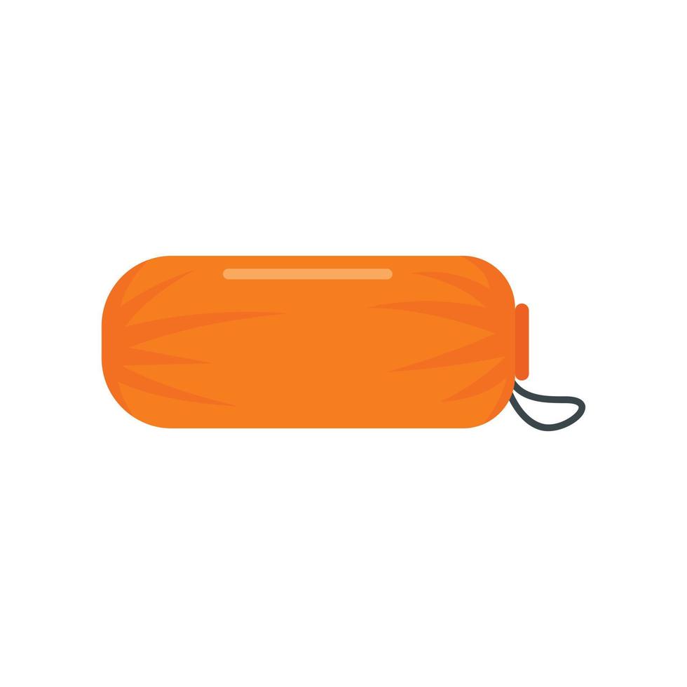 Sleeping bag icon, flat style vector