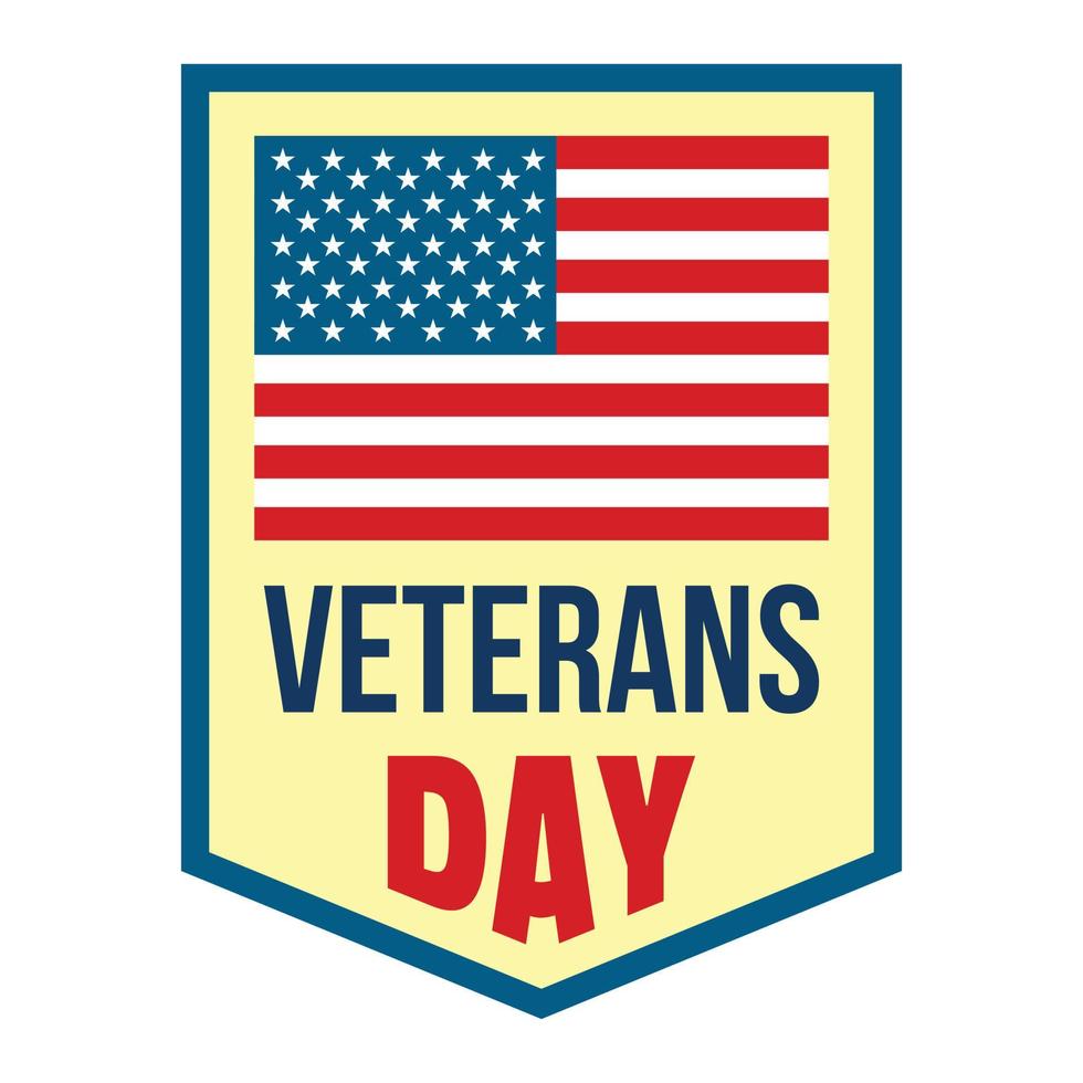 Salute veterans day logo, flat style vector