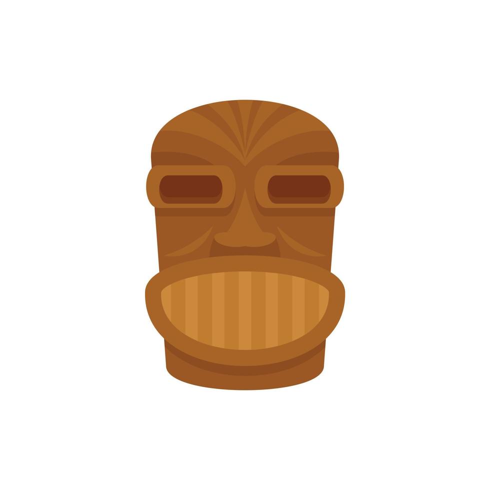 icono de ídolo de madera de hawaii, estilo plano vector