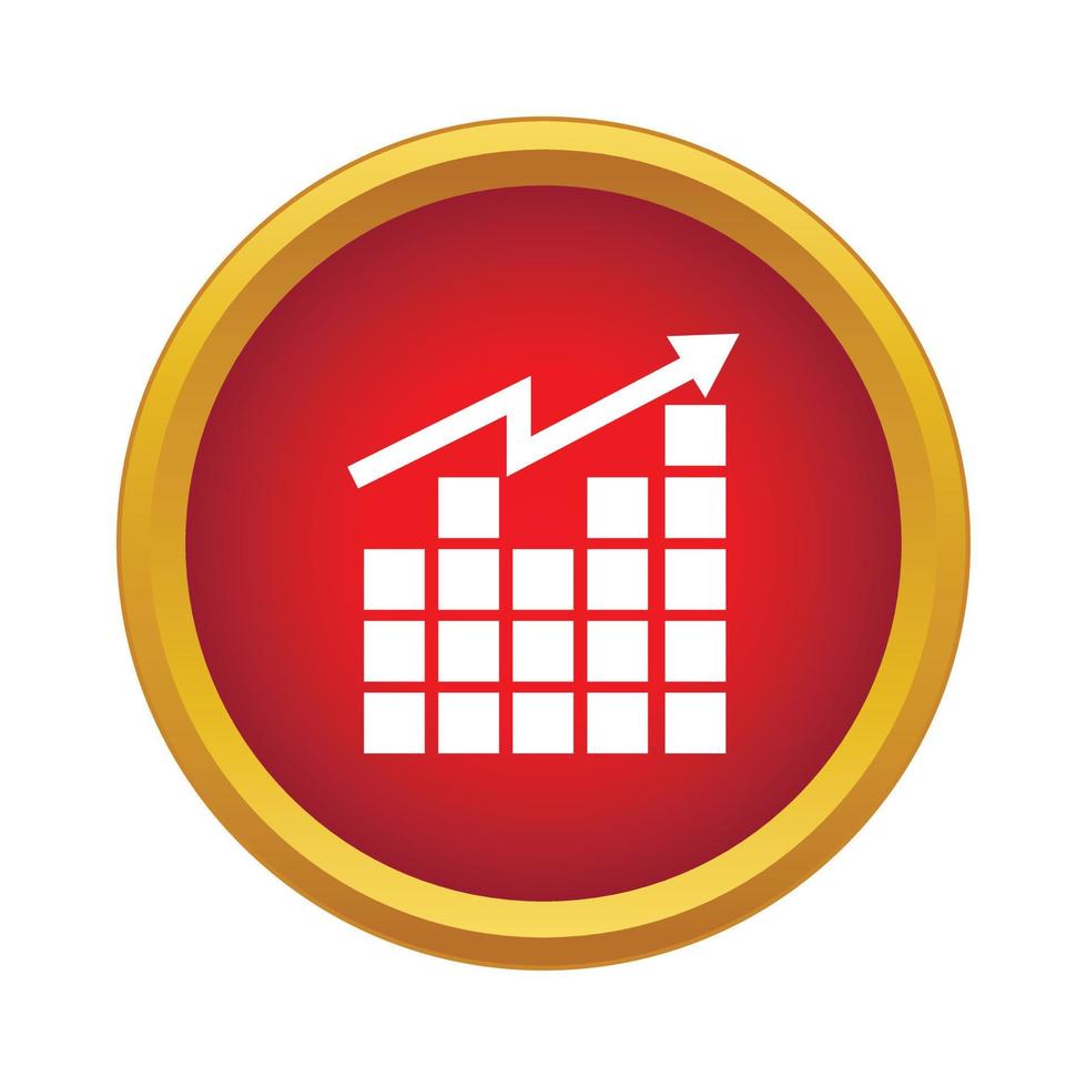 Growing graph icon, simple style vector