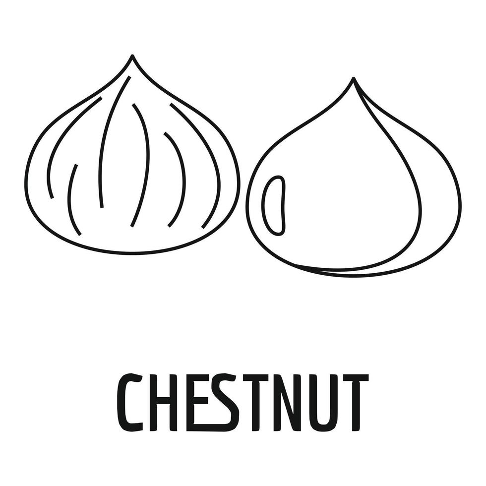 Chestnut icon, outline style vector