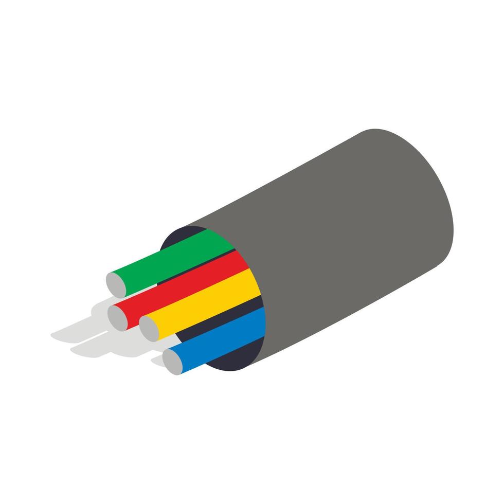 Electric cabel icon, isometric 3d style vector