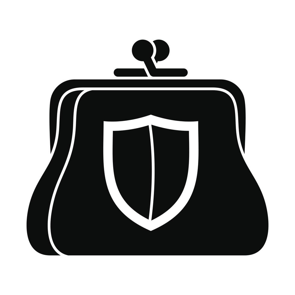 Secure purse icon, simple style vector