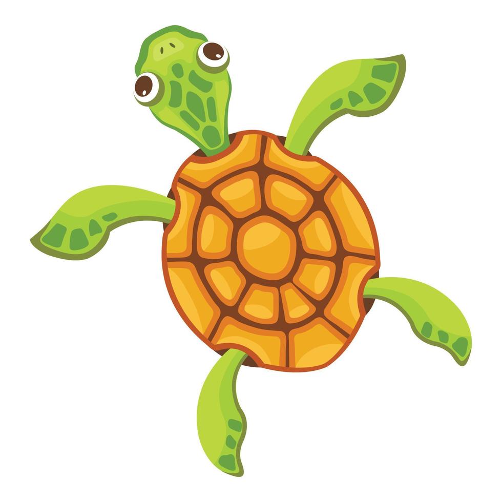 icono de tortuga marina, estilo de dibujos animados vector