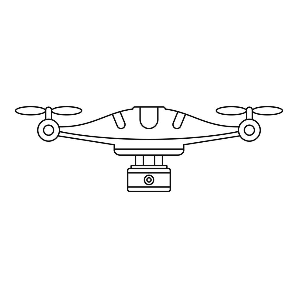 Camera drone icon, outline style vector