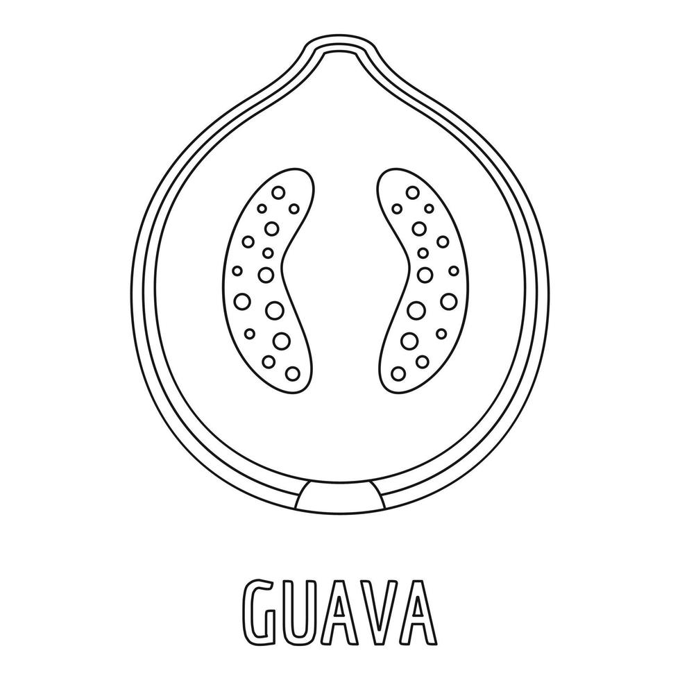 Guava icon, outline style. vector