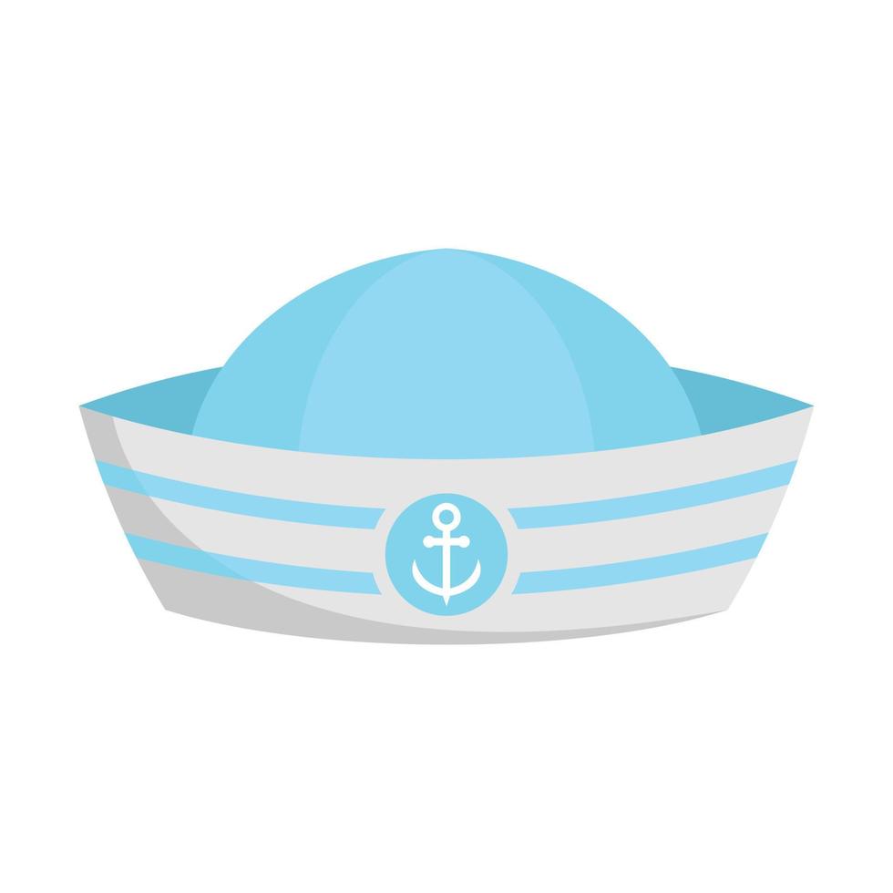 icono de sombrero de marinero, estilo plano vector