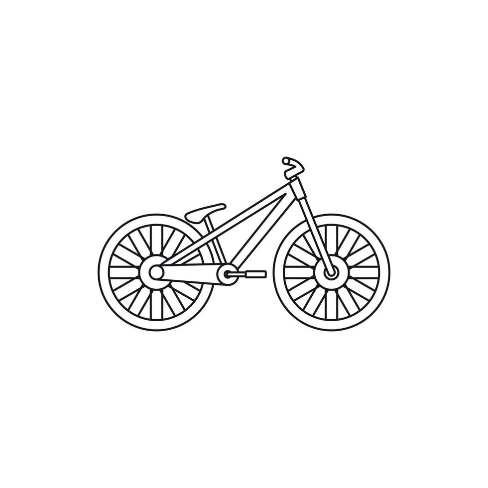 icono de bicicleta, estilo de esquema vector