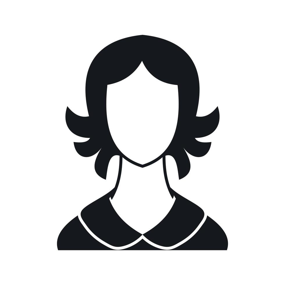 Woman icon, simple style vector