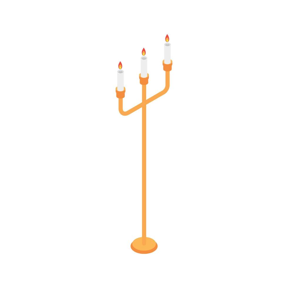 Candle stand icon, isometric style vector