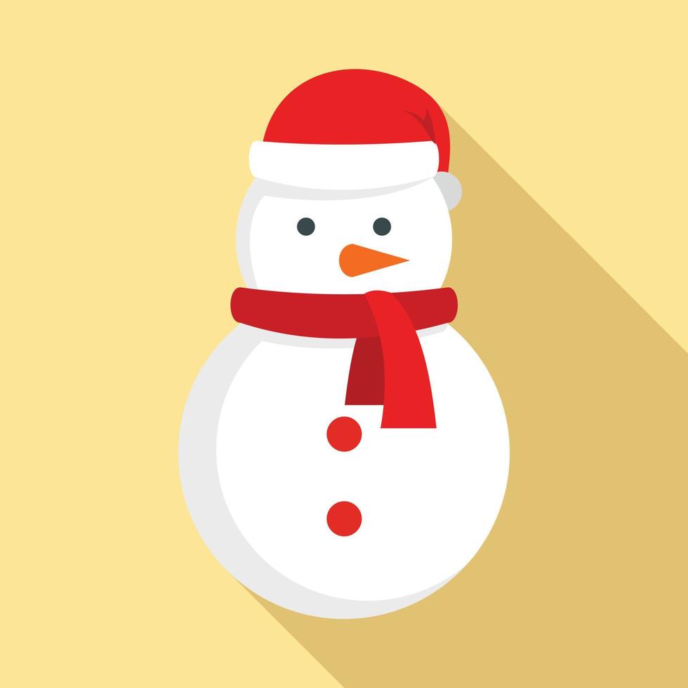 Xmas snowman icon, flat style vector