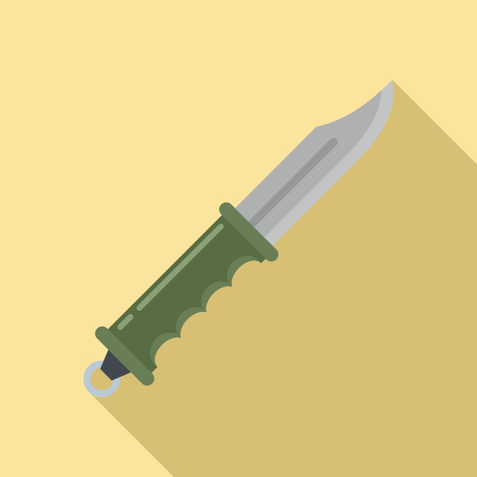 Hiking knife icon, flat style vector