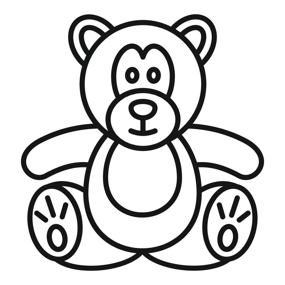 Teddy bear icon, outline style vector