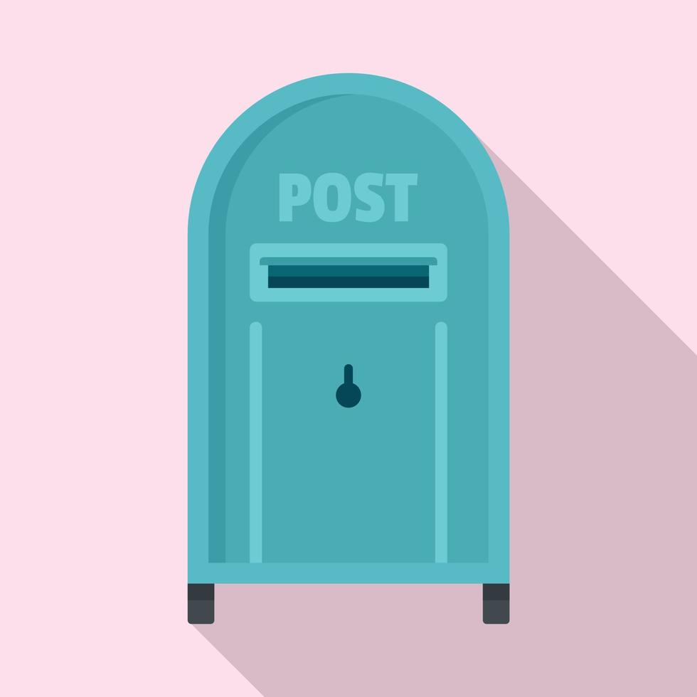 Street post box icon, flat style vector